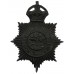 Worcestershire Police Blackened Brass Helmet Plate - King's Crown