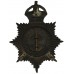 Worcestershire Police Blackened Brass Helmet Plate - King's Crown