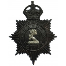 Luton Borough Police Black Helmet Plate - King's Crown