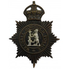 Walsall Borough Police Night Helmet Plate - King's Crown