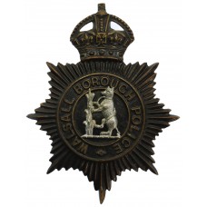 Walsall Borough Police Night Helmet Plate - King's Crown