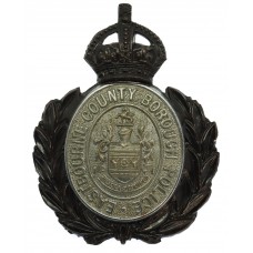 Eastbourne County Borough Police Wreath Helmet Plate - King's Crown