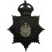 Eastbourne Borough Police Black Helmet Plate - King's Crown