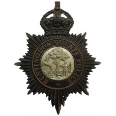 Huntingdon County Police (Huntingdonshire County Constabulary) Helmet Plate - King's Crown