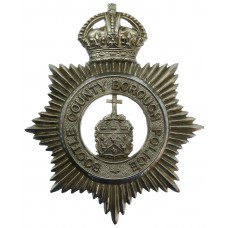 Bootle County Borough Police Chrome Helmet Plate - King's Crown