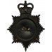 Durham Constabulary Black and Chrome Helmet Plate - Queen's Crown