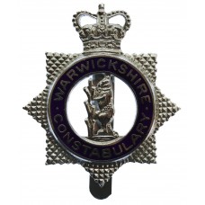 Warwickshire Constabulary Senior Officer's Enamelled Cap Badge - Queen's Crown