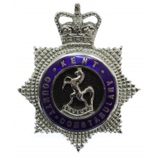 Kent County Constabulary Senior Officer's Enamelled Cap Badge - Queen's Crown