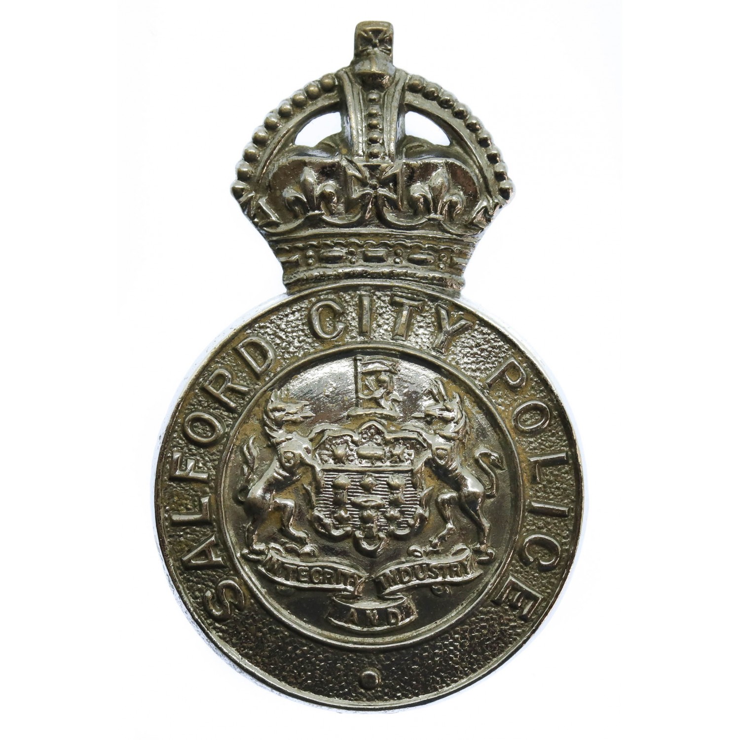 Salford City Police Cap Badge - King's Crown