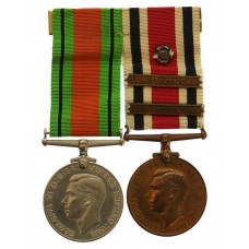 WW2 Defence Medal and George V Special Constabulary Long Service Medal (2 Bars - Long Service 1948, Long Service 1958) - William G. Wren