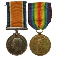 WW1 British War & Victory Medal Pair - Gnr. A.J. Stiddard, Ro