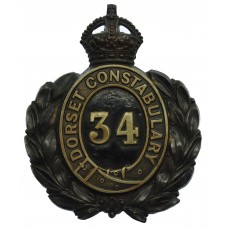 Dorset Constabulary Wreath Helmet Plate - King's Crown