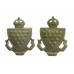 Pair of Cornwall Constabulary White Metal Collar Badges - King's Crown