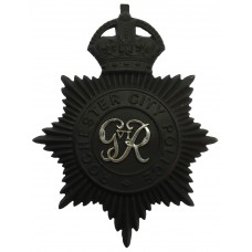 George VI Rochester City Police Helmet Plate - King's Crown (Missing One Lug)