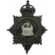 West Suffolk Constabulary Black Helmet Plate - King's Crown