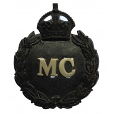 Monmouthshire Constabulary Black Wreath Helmet Plate - King's Crown