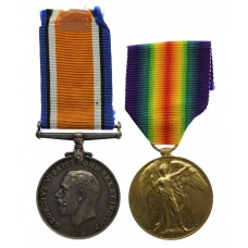 WW1 British War & Victory Medal Pair - Bmbr. F. Jackson, Roya