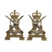 Pair of Kent & County of London Yeomanry (Sharpshooters) Anodised (Staybrite) Collar Badges