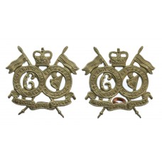 Pair of 16th/5th The Queen's Royal Lancers Collar Badges - Queen'