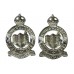 Pair of Northumberland Hussars Chrome Collar Badges - King's Crown