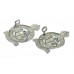 Pair of Northumberland Hussars Chrome Collar Badges - King's Crown