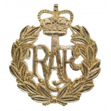 Royal Air Force (R.A.F.) Anodised (Staybrite) Cap Badge - Queen's Crown