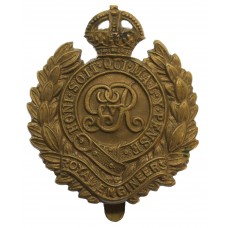 George V Royal Engineers WW1 Economy Cap Badge (Non Voided Centre