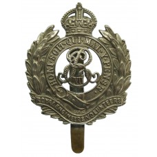 Edward VII Royal Engineers (Volunteers) White Metal Cap Badge