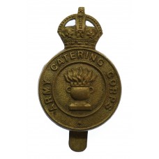 Army Catering Corps Brass Cap Badge - King's Crown