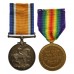 WW1 British War & Victory Medal Pair - Pte. W. Anderson, Manchester Regiment