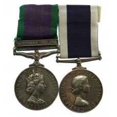 Campaign Service Medal (Clasp - Northern Ireland) and Royal Naval Long Service & Good Conduct Medal - POSA. C.I. Radband, Royal Navy
