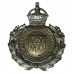 Peterborough Borough Police Wreath Helmet Plate - King's Crown