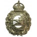Bradford City Police White Metal Wreath Helmet Plate - King's Crown