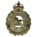 Bradford City Police White Metal Wreath Helmet Plate - King's Crown