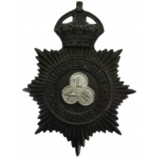 Lincolnshire Constabulary Night Helmet Plate - King's Crown