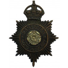 Hampshire Constabulary Night Helmet Plate - King's Crown