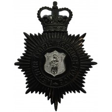 Merthyr Tydfil Borough Police Night Helmet Plate - Queen's Crown