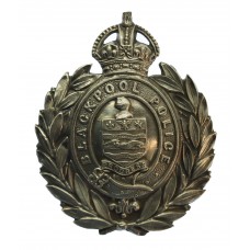 Blackpool Police White Metal Wreath Cap Badge - King's Crown