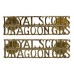 Pair of Royal Scots Dragoon Guards (ROYAL SCOTS / DRAGOON GDS) Anodised (Staybrite) Shoulder Titles