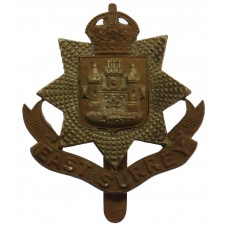 East Surrey Regiment Cap Badge - King's Crown