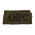 Auxiliary Military Pioneer Corps (A.M.P.C.) WW2 Cloth Slip On Shoulder Title