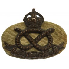 South Staffordshire Regiment Officer's Service Dress Cap Badge - King's Crown