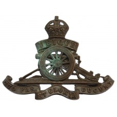 Royal Artillery Officer's Service Dress Cap Badge - King's Crown