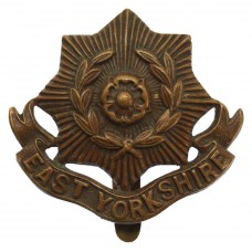 East Yorkshire Regiment WW1 All Brass Economy Cap Badge 