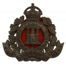 Suffolk Regiment Officer's Service Dress Cap Badge - King's Crown