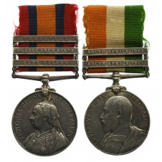 Queen's South Africa (Clasps - Cape Colony, Orange Free State, Transvaal) and King's South Africa (Clasps - South Africa 1901, South Africa 1902) - Pte. F. Well, 2nd Bn. Wiltshire Regiment - Wounded