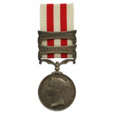 Indian Mutiny Medal (Clasps - Lucknow, Defence of Lucknow) - J. Byrne, 1st Madras Fusiliers