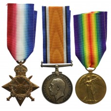 WW1 1914-15 Star Medal Trio - A.Sjt. J.W. French, Army Veterinary Corps