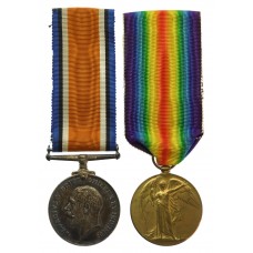 WW1 British War & Victory Medal Pair - Pte. G. Hall, Royal Irish Regiment