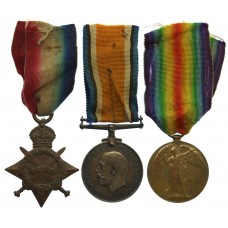WW1 1914-15 Star Medal Trio - Pte. T.W. Benson, Royal Dublin Fusiliers